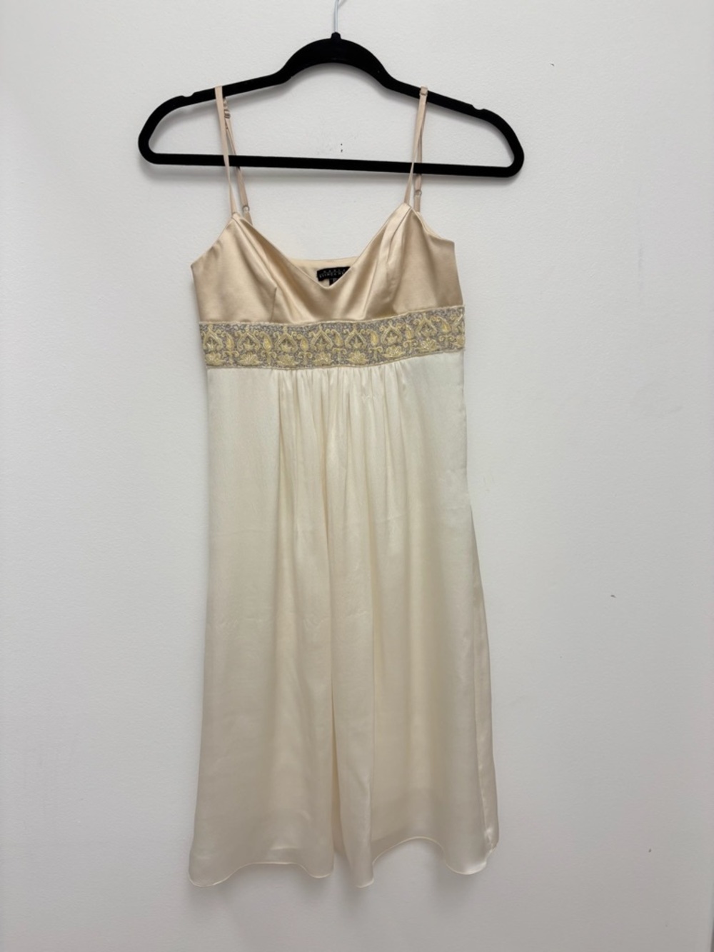 Bianca Nero Ivory Empire Waist Silk Dress Size S